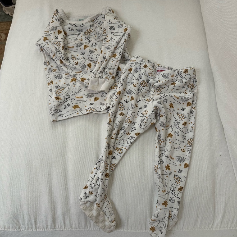 Magnetic Me two piece 100% cotton footie pajamas